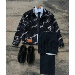 "Catcher" Graphic Trucker Jacket & Formal Trouser Set