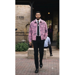 Jayson Tatum – Bold Pink Tie-Dye Elegance